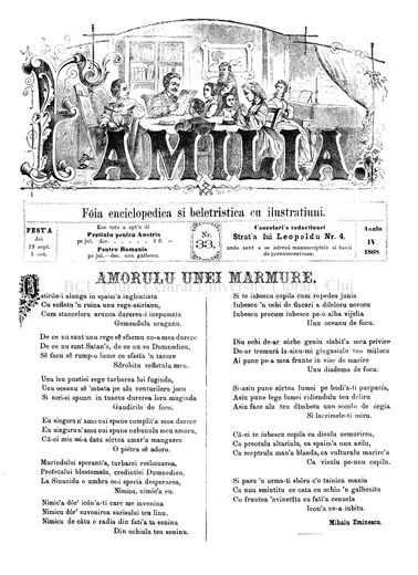 „Amorul unei marmure” — «Familia», 1868
