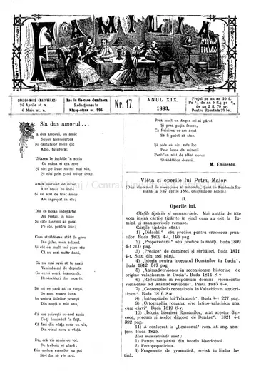 „S-a dus amorul” — «Familia», 1883